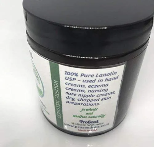100% Pure Plain Lanolin USP to be used on hand creams, eczema creams, nursing sore nipple creams, dry, chapped skin use for your DIY creams | 2oz