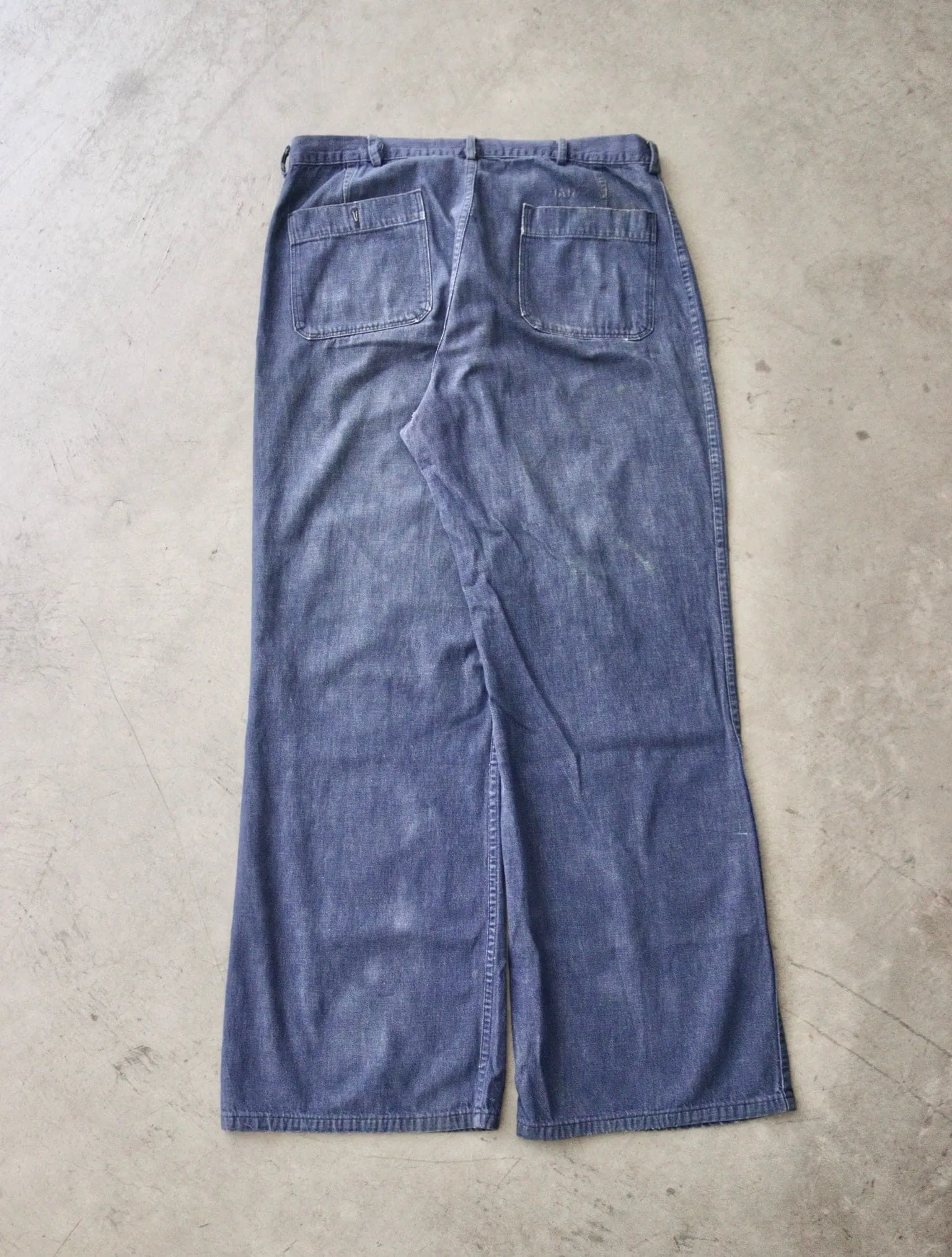 1940S USN STENCIL DENIM FLARED PANTS