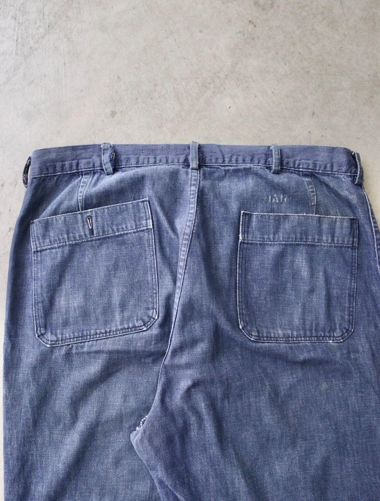 1940S USN STENCIL DENIM FLARED PANTS