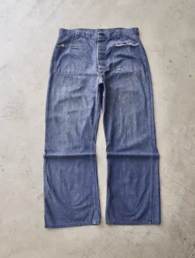 1940S USN STENCIL DENIM FLARED PANTS