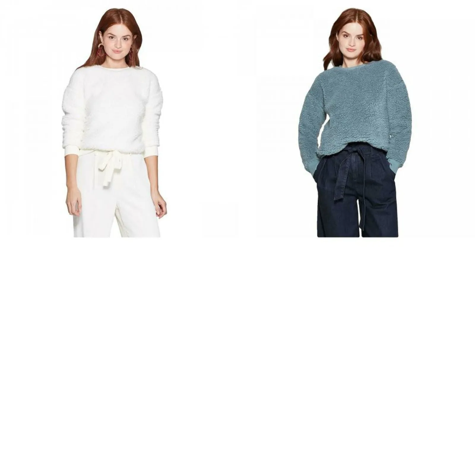 A New Day Women's Crewneck Sherpa Pullover Sweater