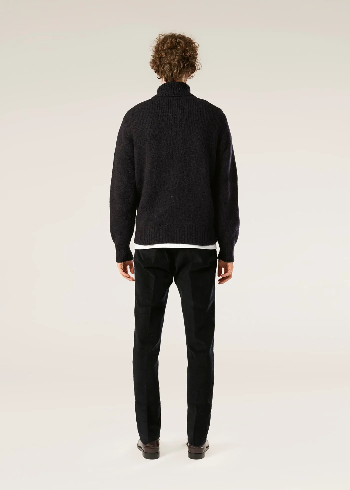AAMINTORE NAVY BLUE WOOL TURTLENECK
