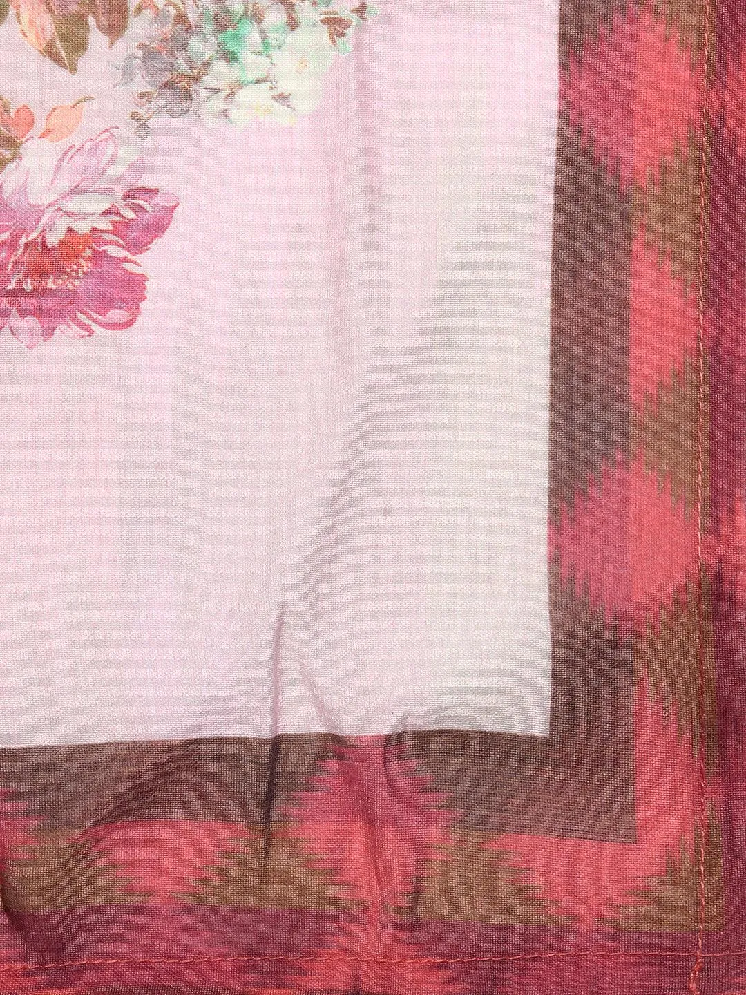 Abstract Printed Embroidered High Slit Kurta With Pants & Dupatta - Multi
