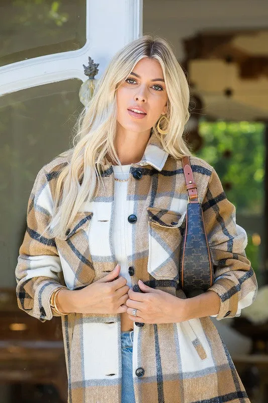 Amy Plaid Shacket with Pockets