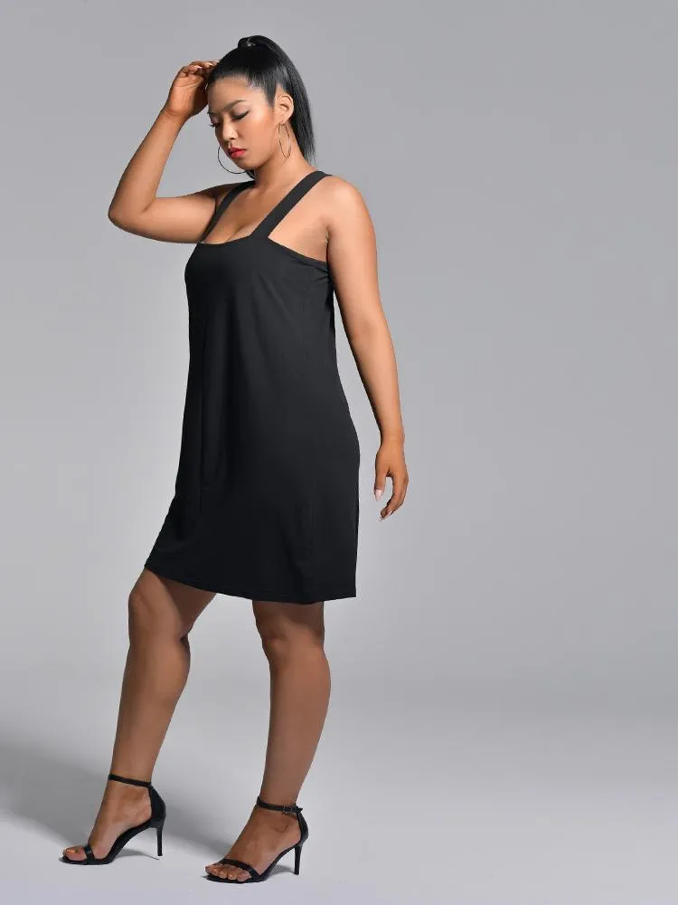 Backless Solid Color Dress