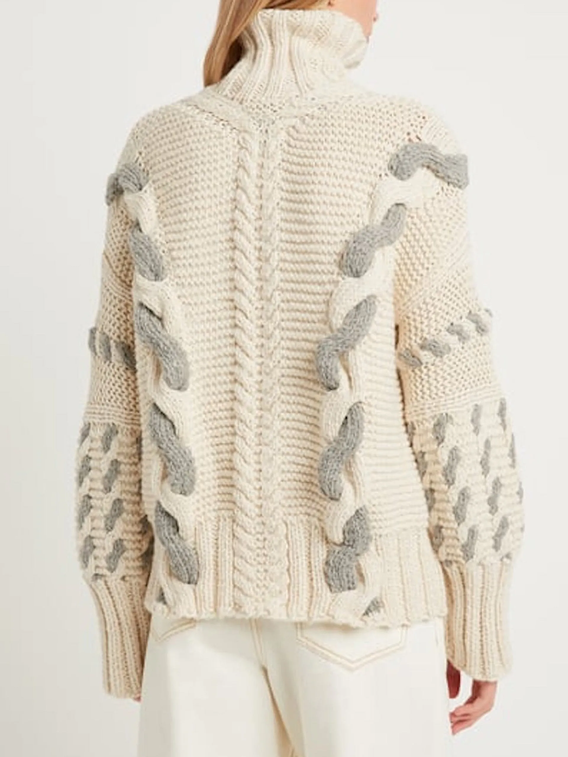 Barbora white wool turtleneck