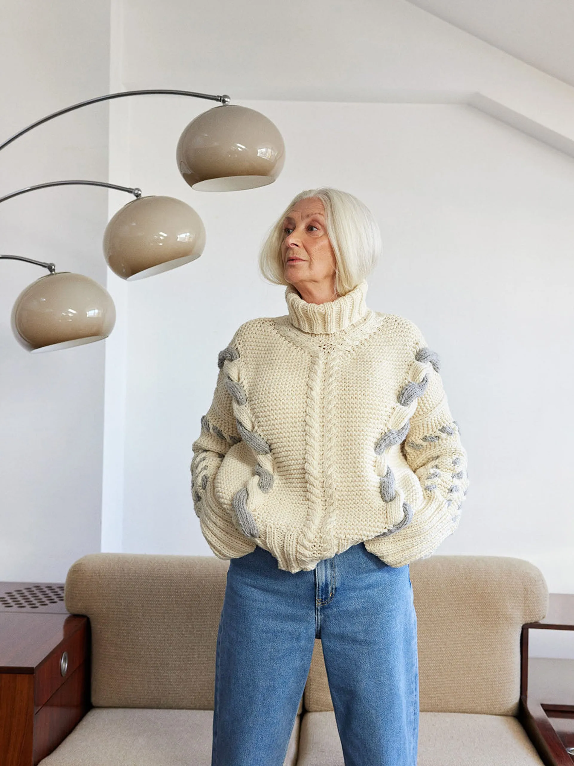 Barbora white wool turtleneck