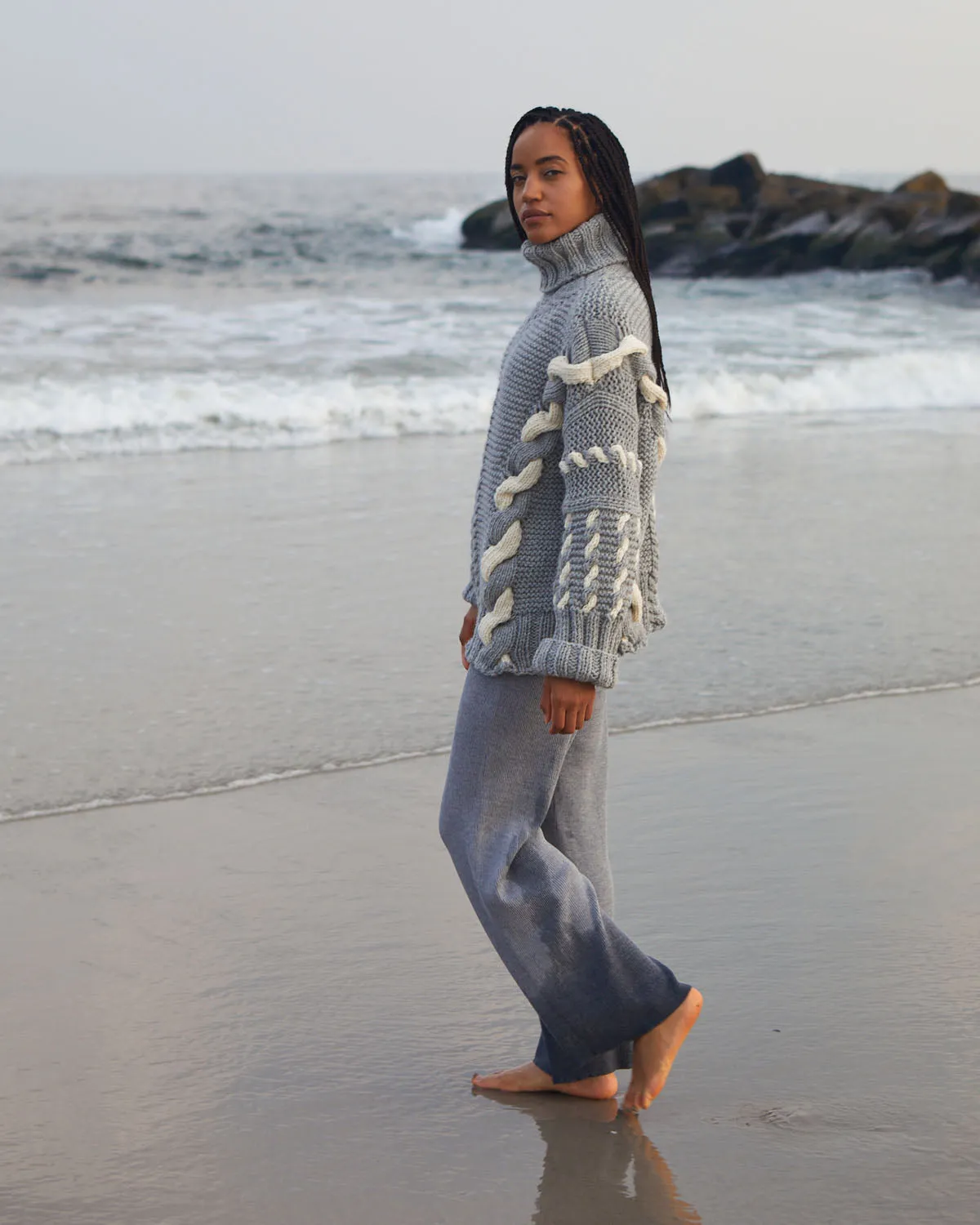 Barbora Wool Turtleneck Dove Grey