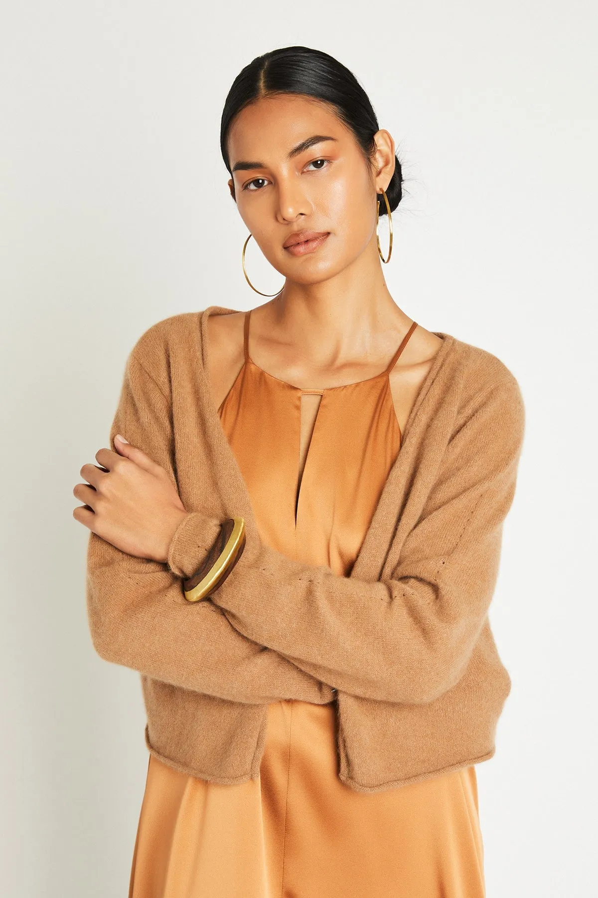   Beryll Katharine Cashmere Cropped Cardigan | Camel