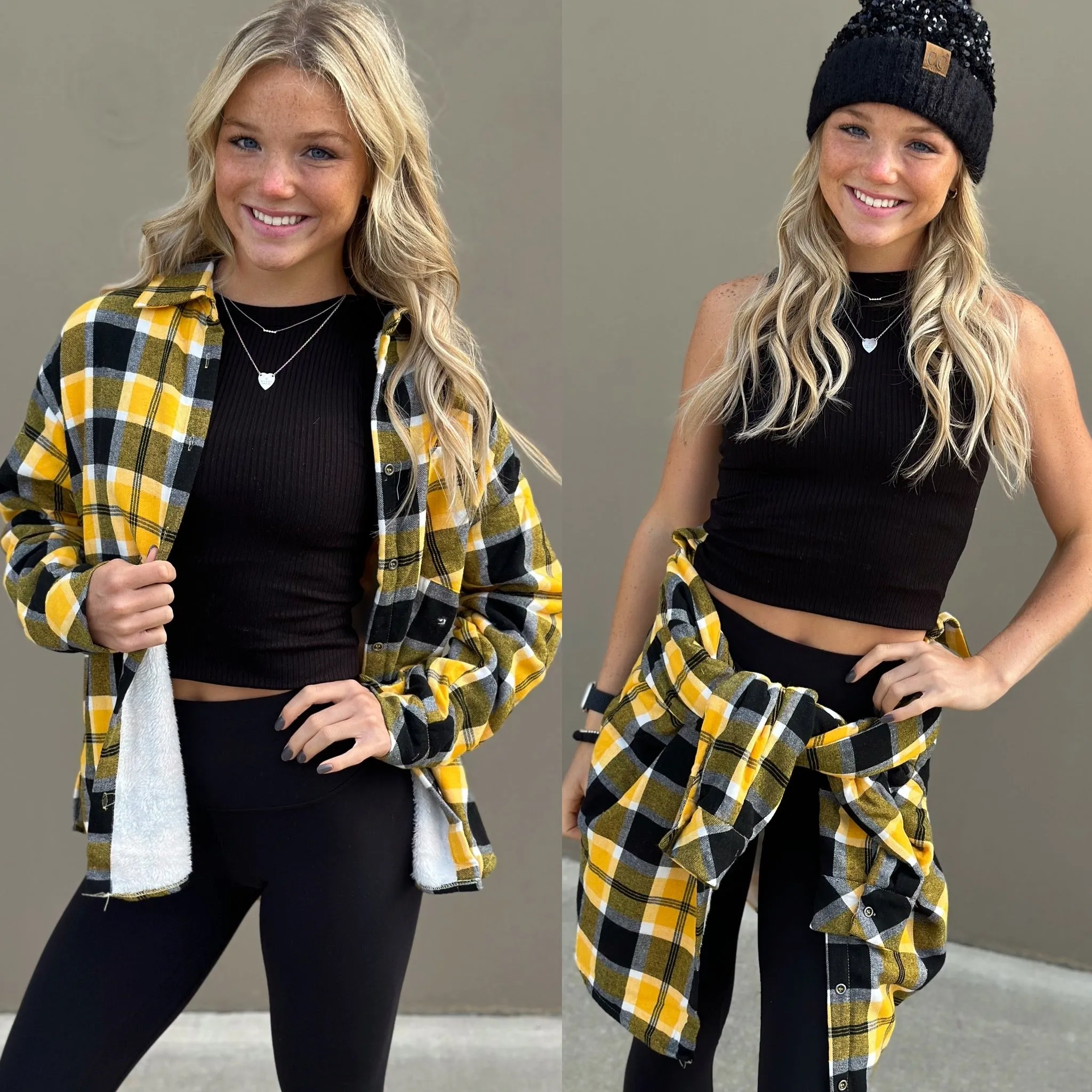 Black and Yellow Shacket-Final Sale