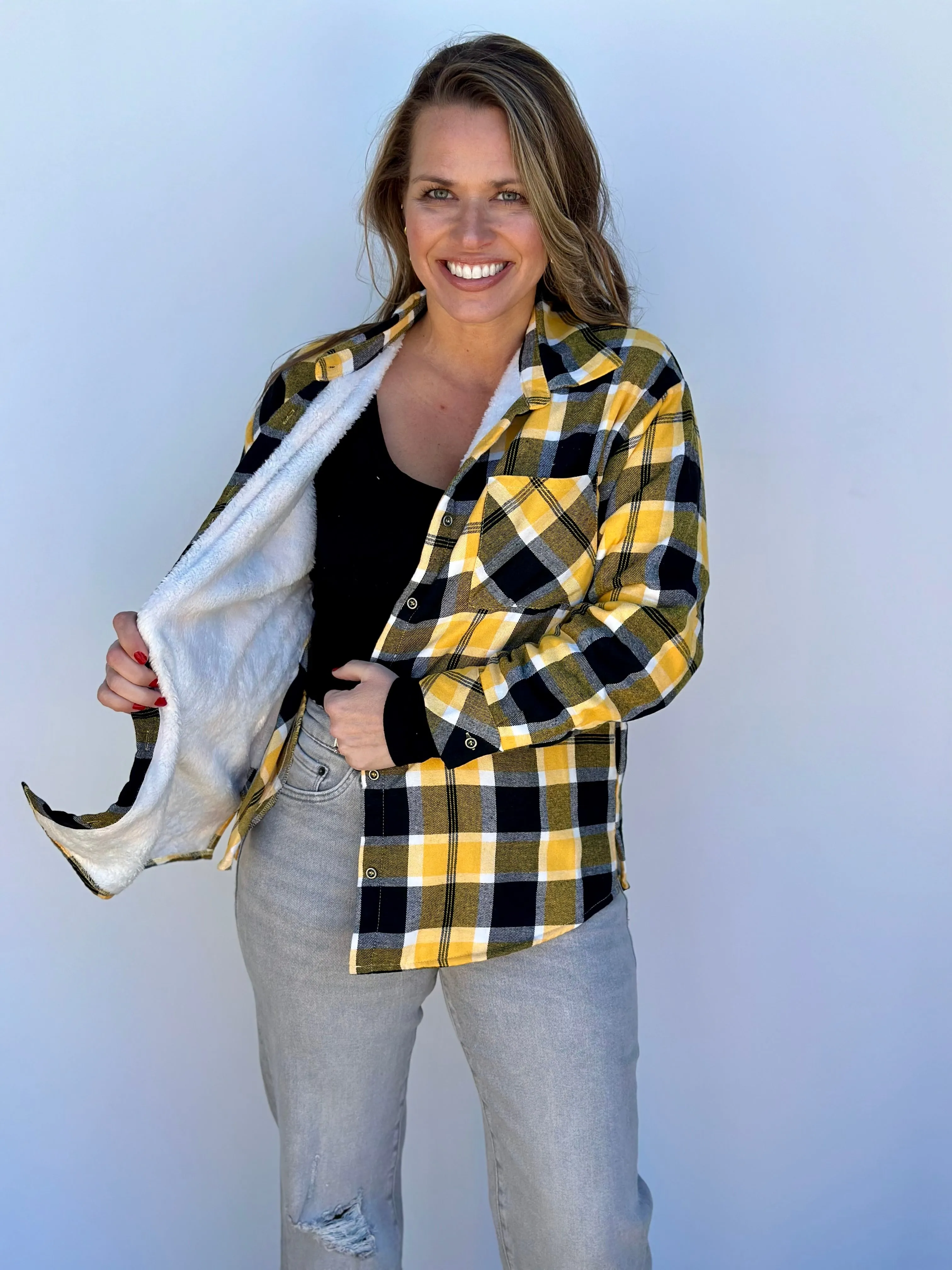 Black and Yellow Shacket-Final Sale