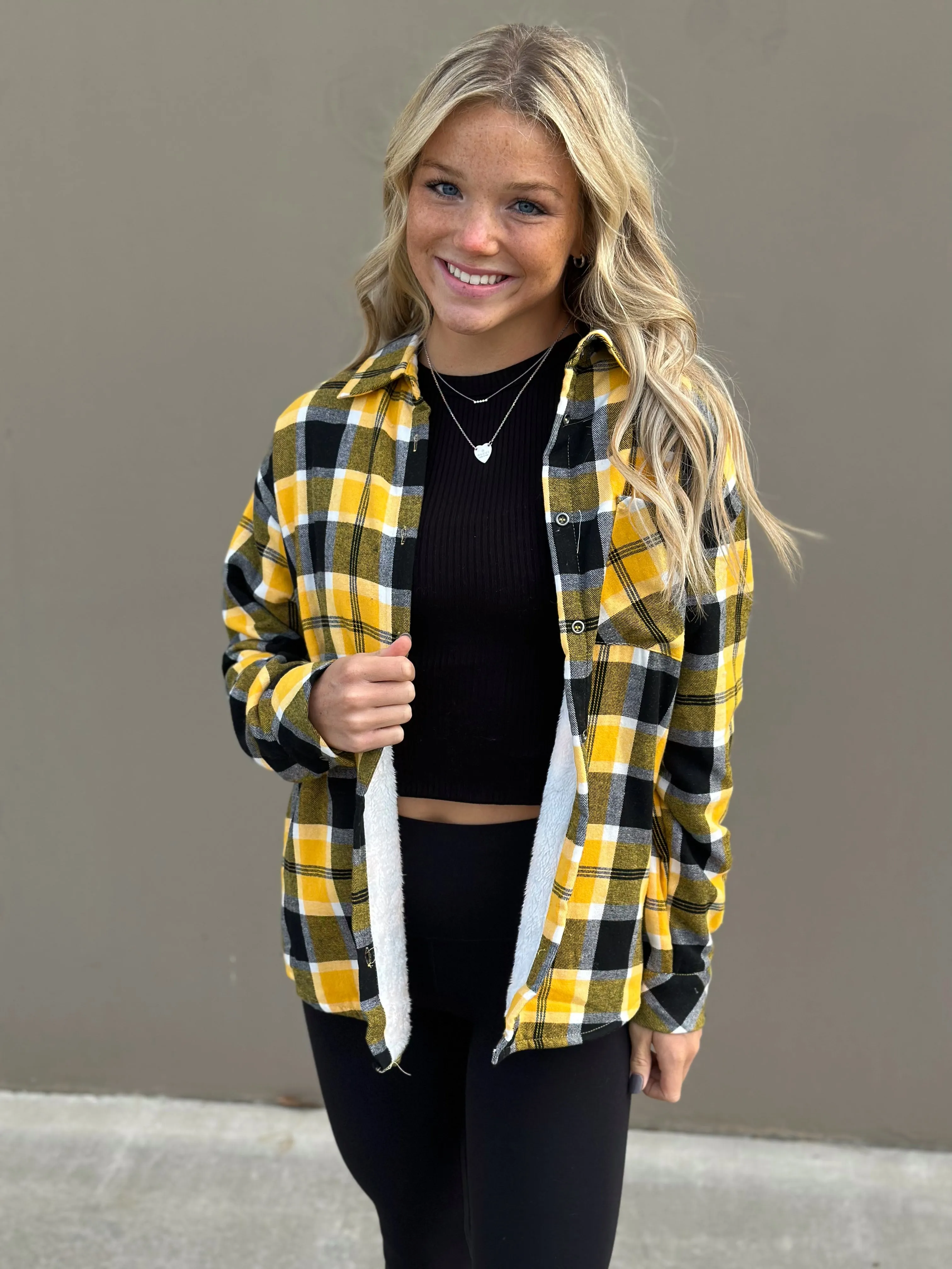 Black and Yellow Shacket-Final Sale