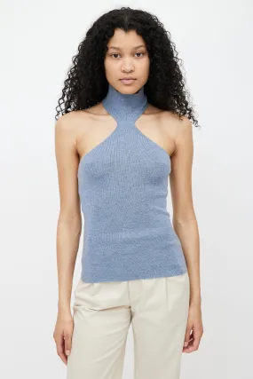 Blue Wool Margo Turtleneck Top