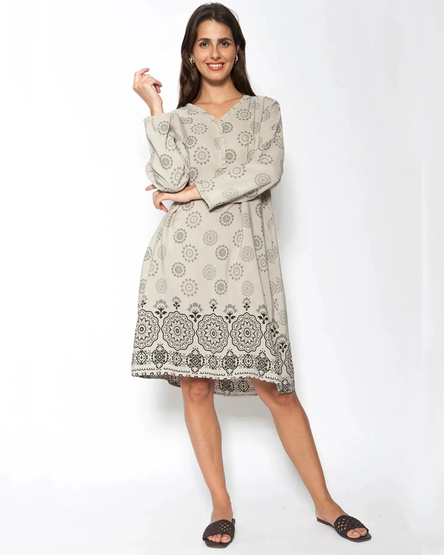 Blueberry Medici Tunic Dress, Beige