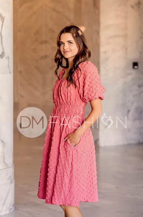 Brynn Desert Rose Texture Dress - DM Exclusive - Maternity Friendly