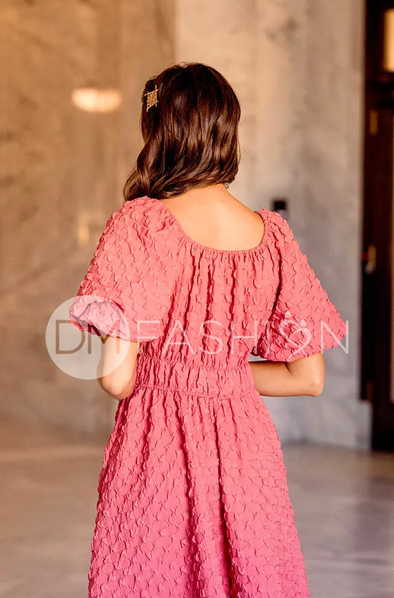 Brynn Desert Rose Texture Dress - DM Exclusive - Maternity Friendly