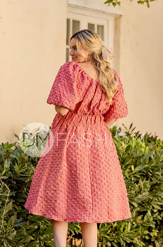 Brynn Desert Rose Texture Dress - DM Exclusive - Maternity Friendly