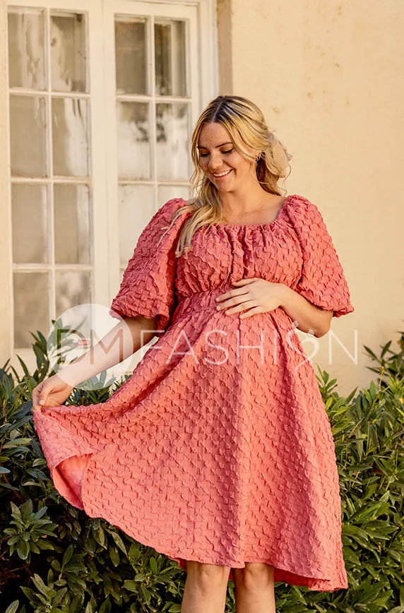Brynn Desert Rose Texture Dress - DM Exclusive - Maternity Friendly