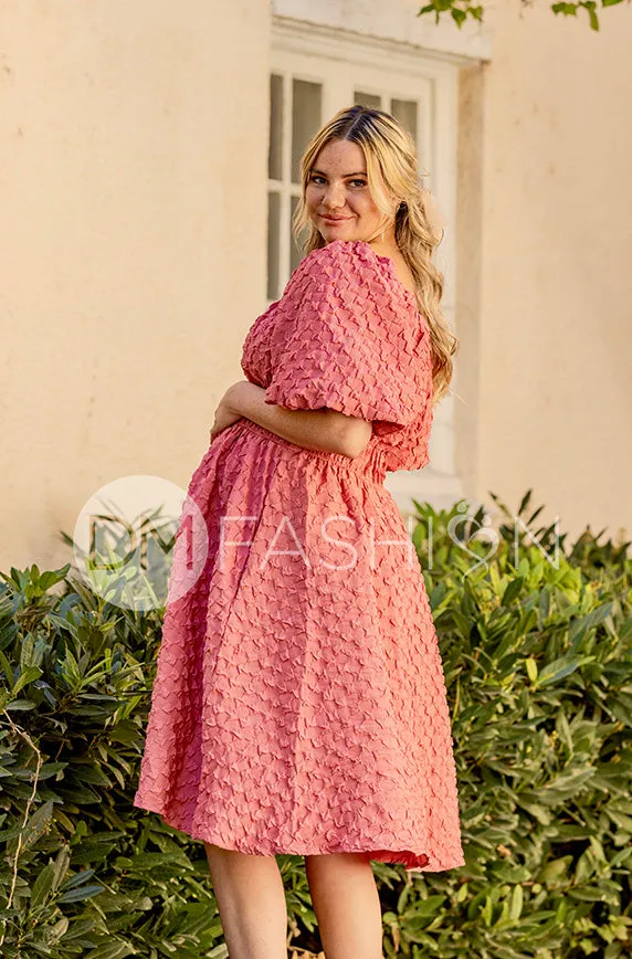 Brynn Desert Rose Texture Dress - DM Exclusive - Maternity Friendly