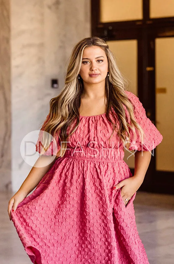 Brynn Desert Rose Texture Dress - DM Exclusive - Maternity Friendly