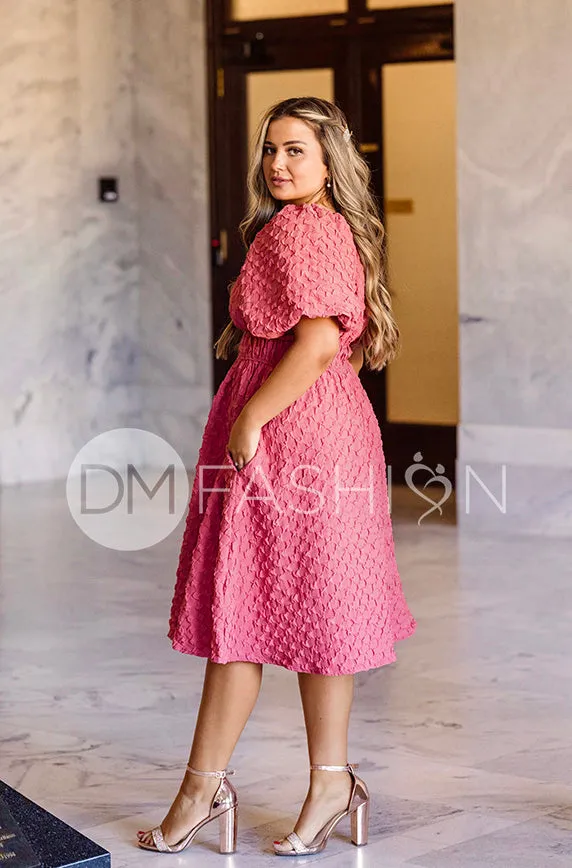 Brynn Desert Rose Texture Dress - DM Exclusive - Maternity Friendly