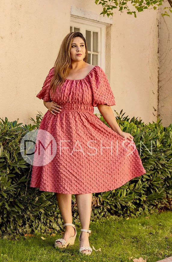 Brynn Desert Rose Texture Dress - DM Exclusive - Maternity Friendly