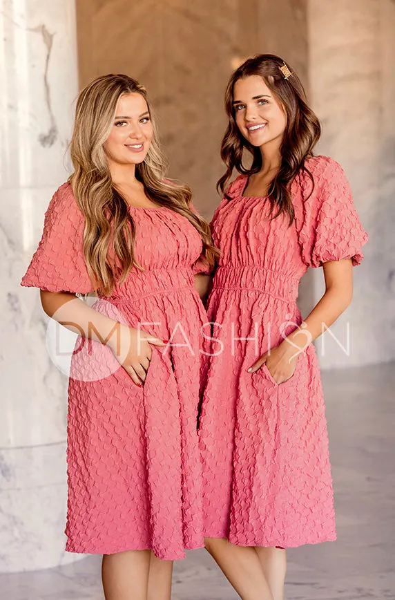 Brynn Desert Rose Texture Dress - DM Exclusive - Maternity Friendly