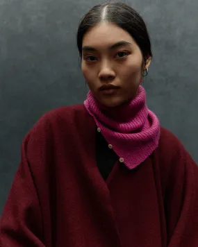 Button-Down Ribbed Neck Piece