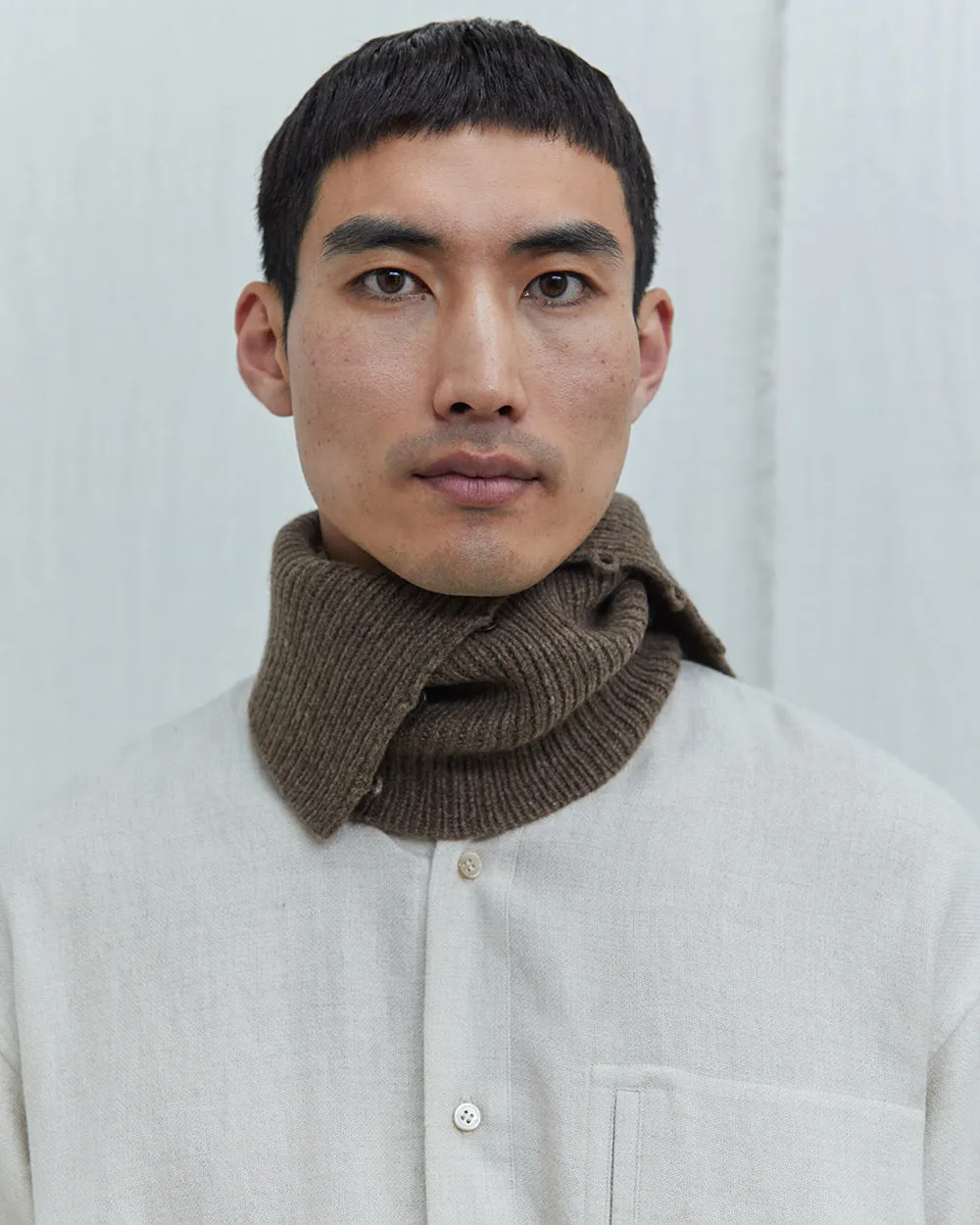 Button-Down Ribbed Neck Piece