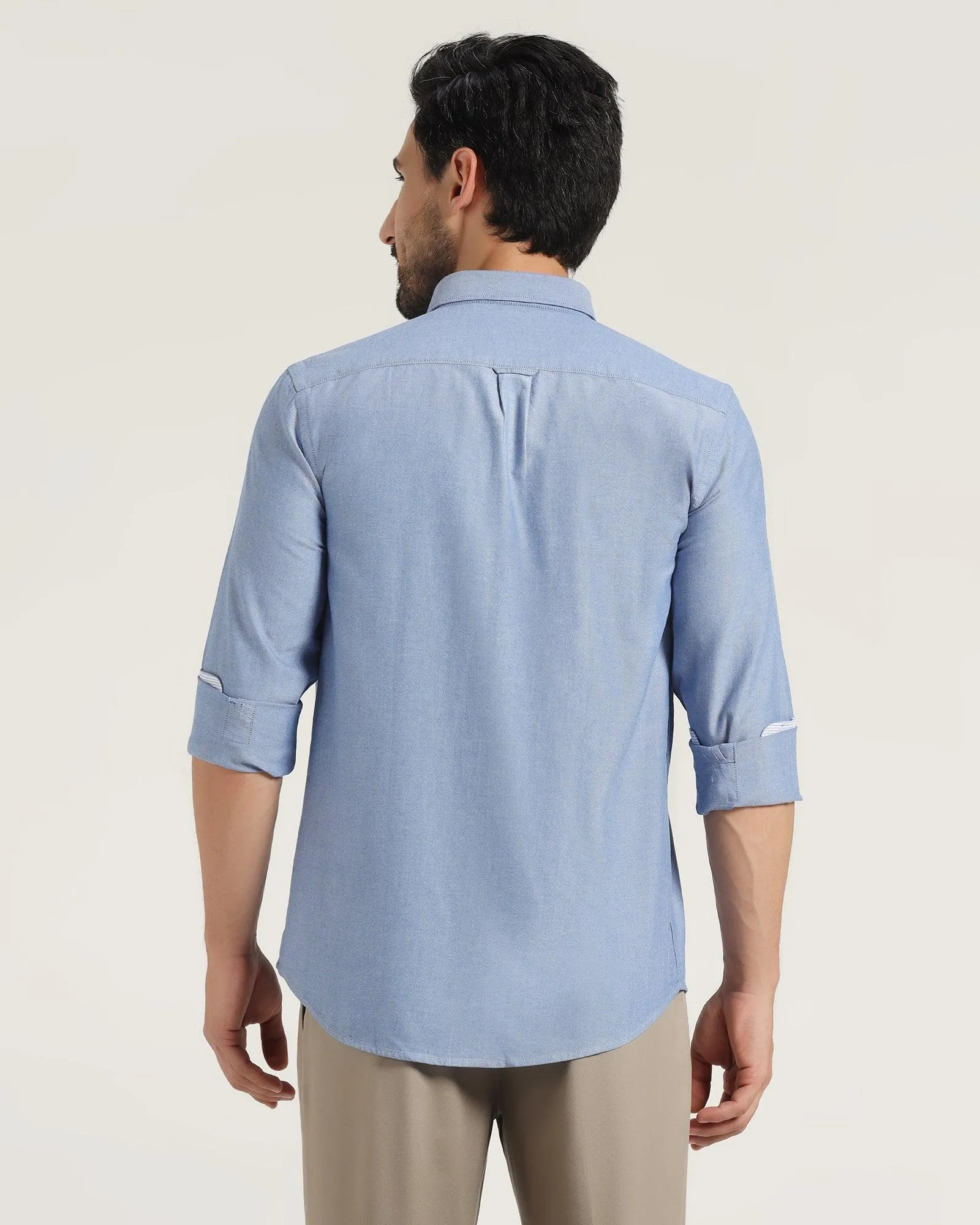 Casual Blue Solid Shirt - Ronic
