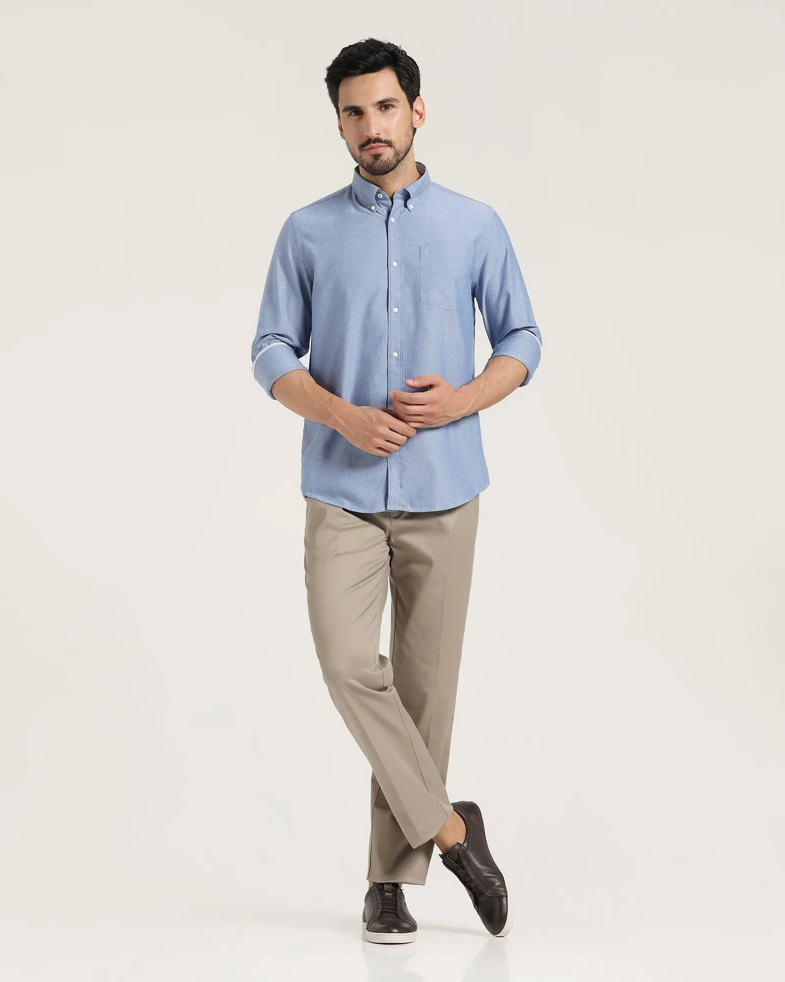 Casual Blue Solid Shirt - Ronic
