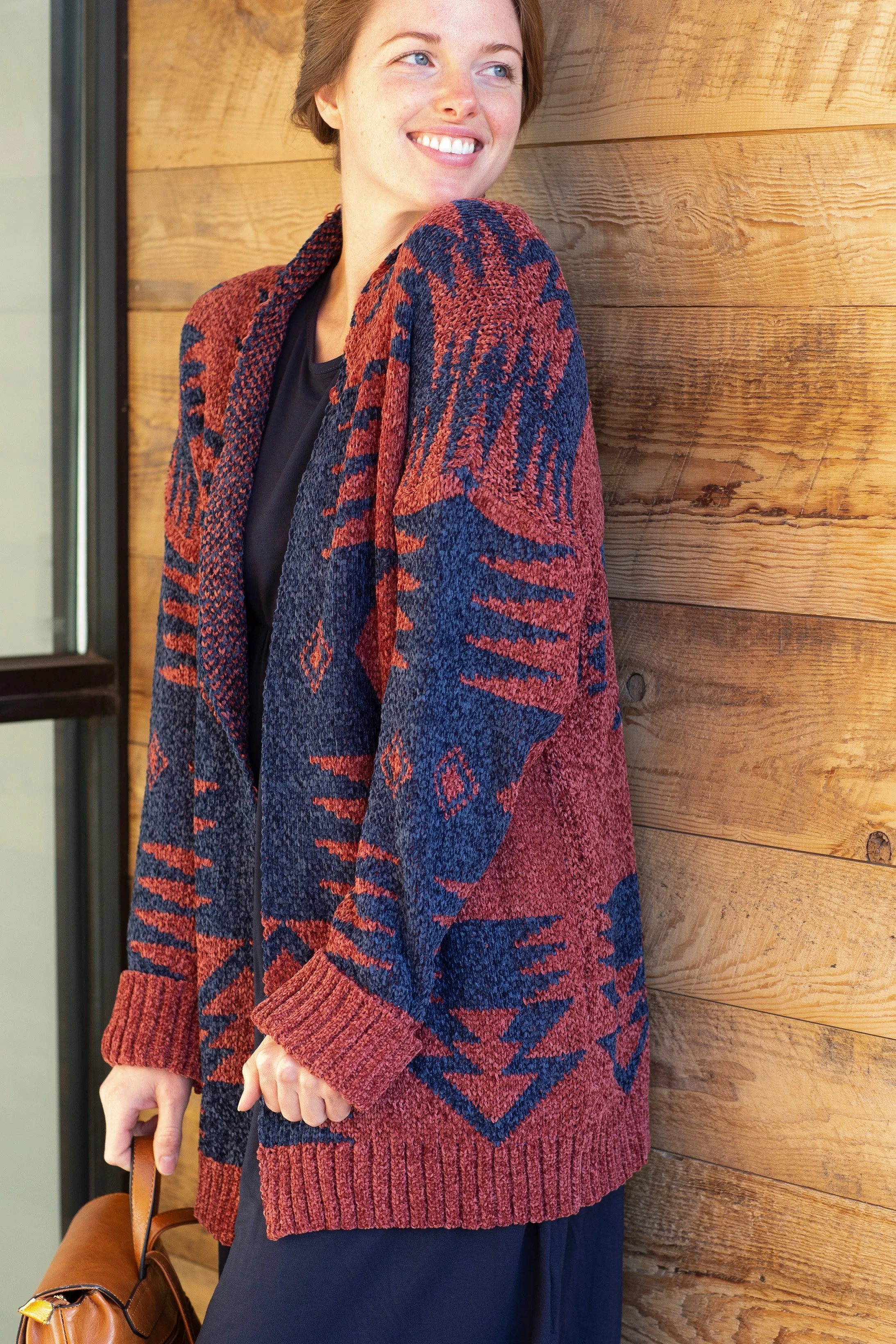 Chenille Aztec Print Cardigan - FINAL SALE