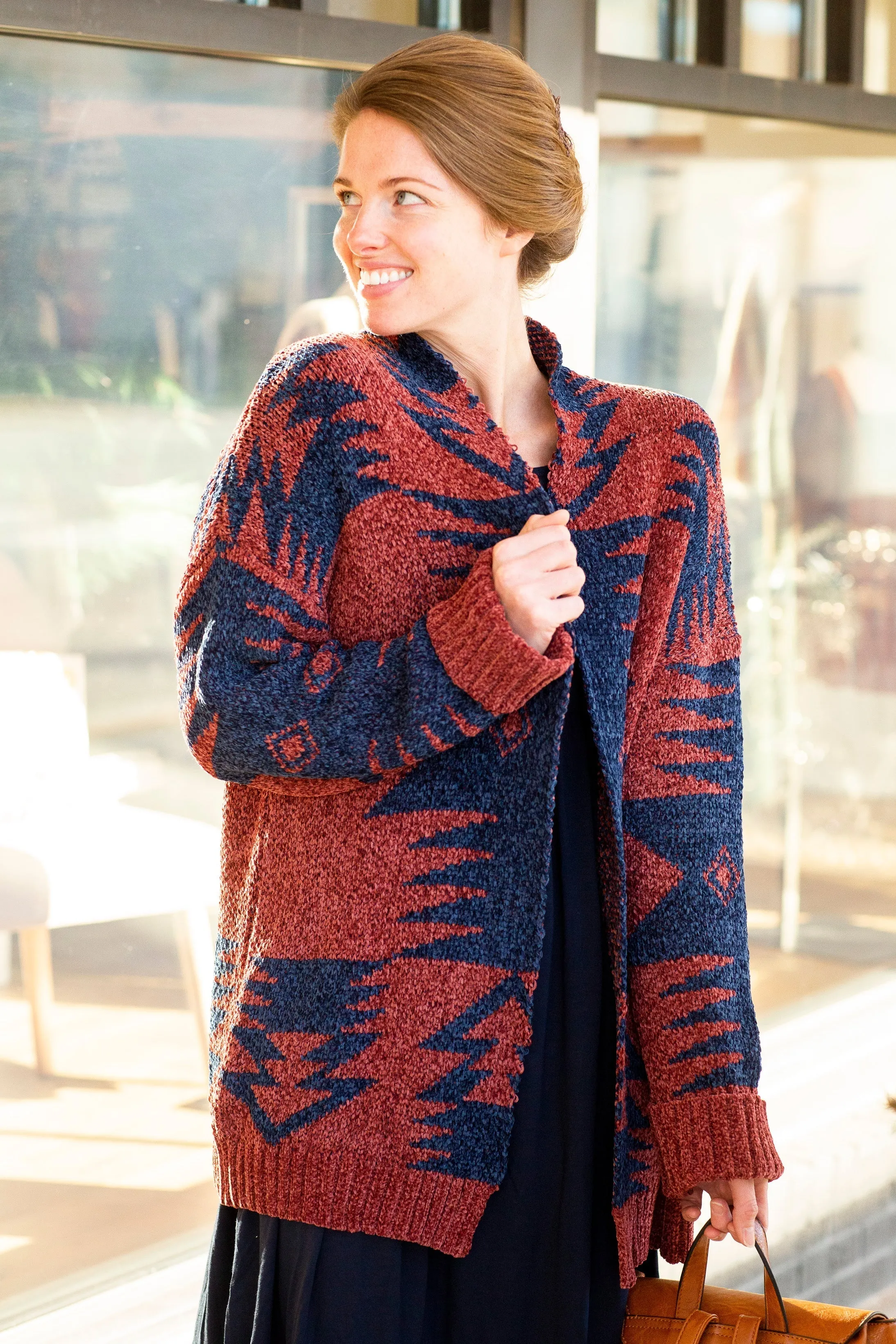 Chenille Aztec Print Cardigan - FINAL SALE