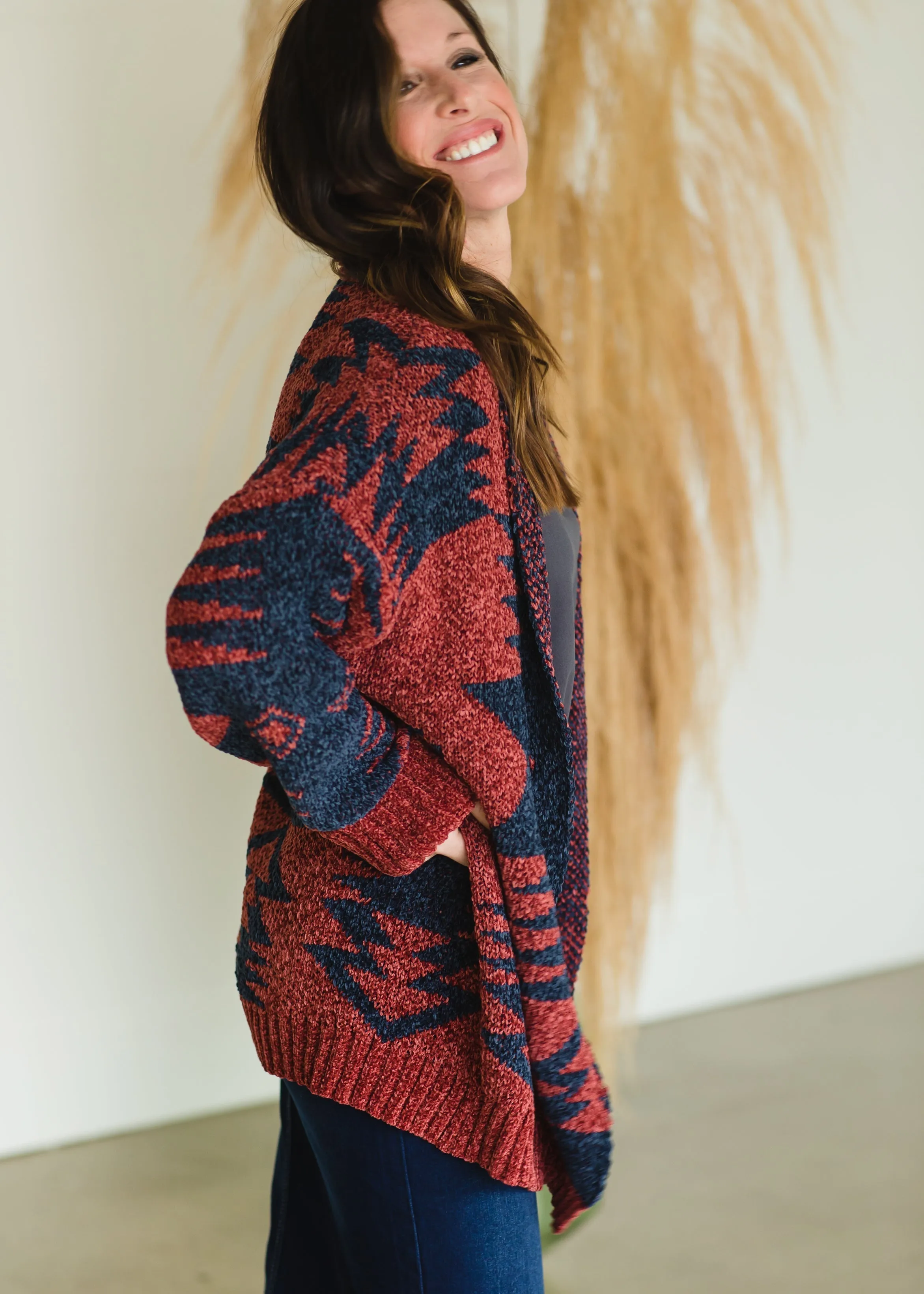 Chenille Aztec Print Cardigan - FINAL SALE