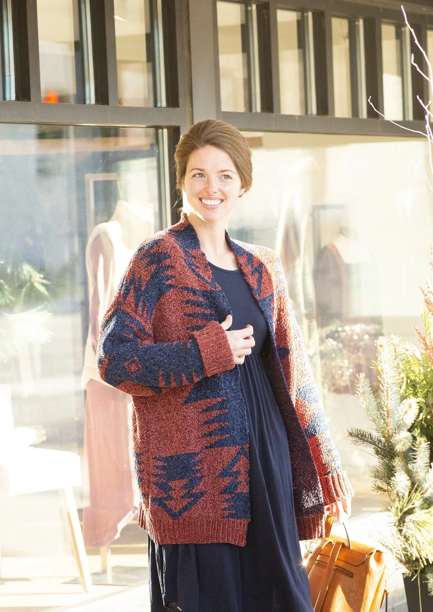 Chenille Aztec Print Cardigan - FINAL SALE