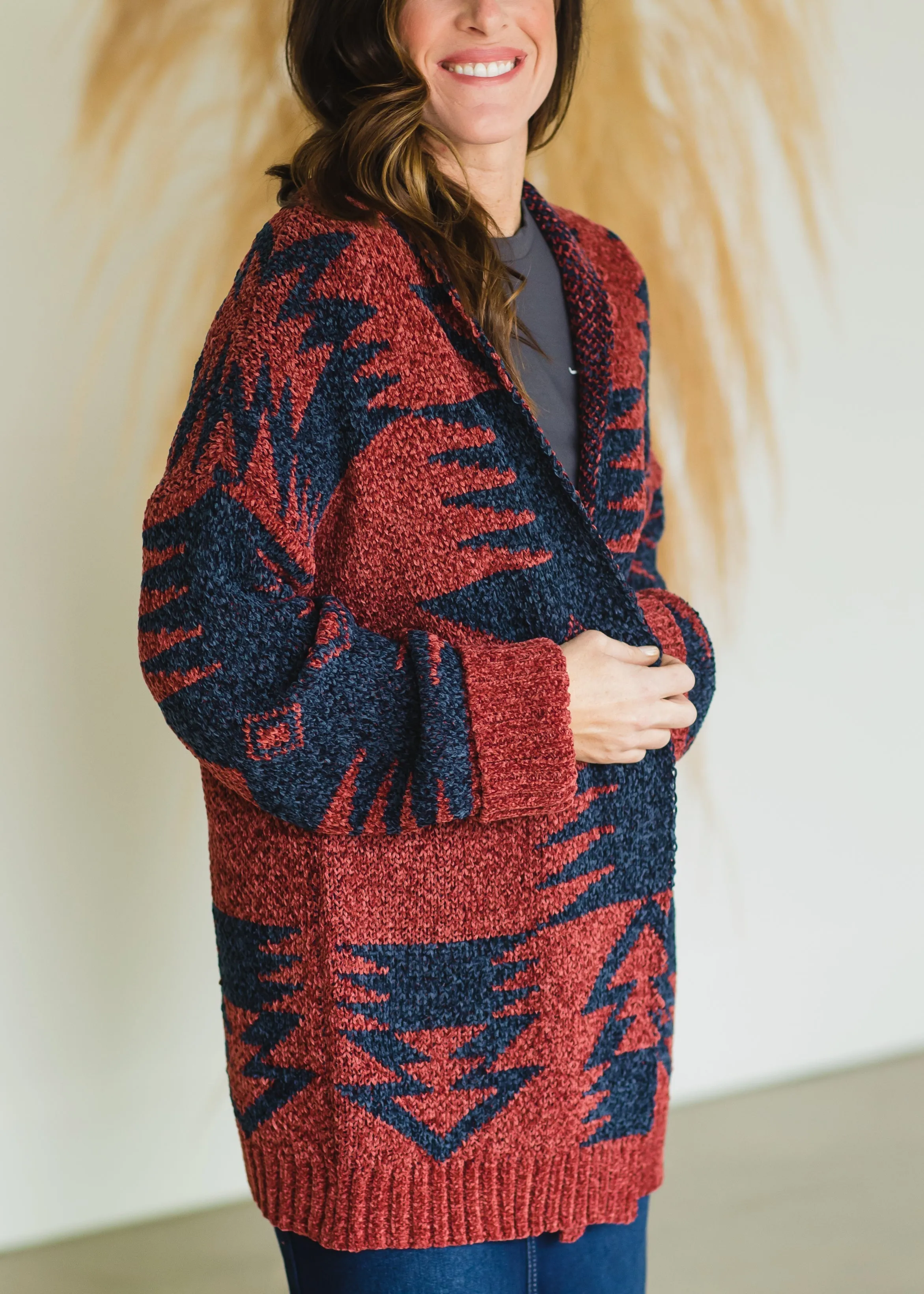 Chenille Aztec Print Cardigan - FINAL SALE