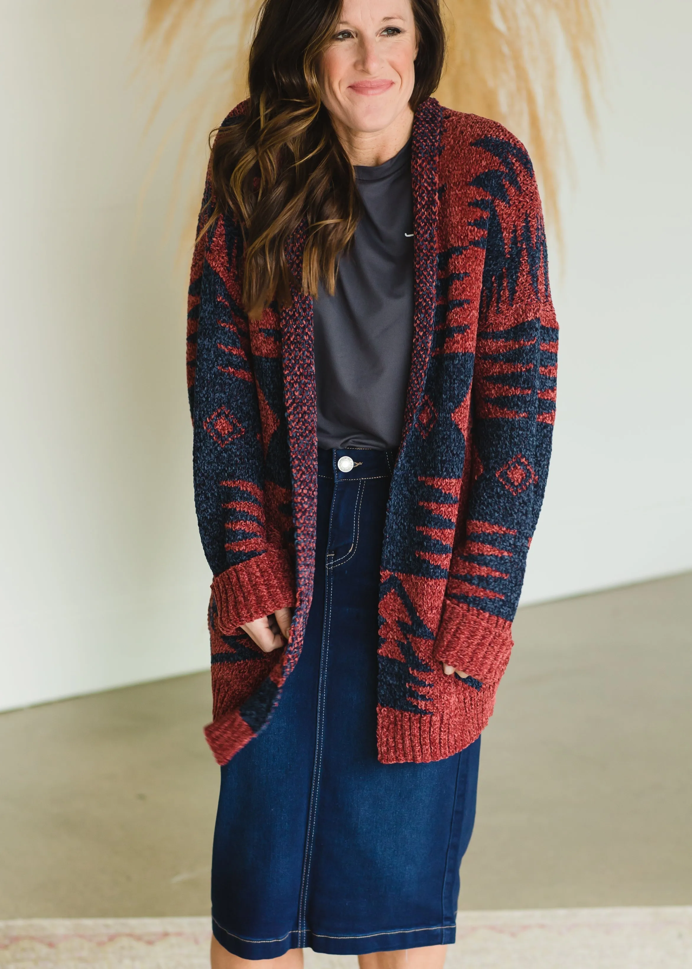 Chenille Aztec Print Cardigan - FINAL SALE