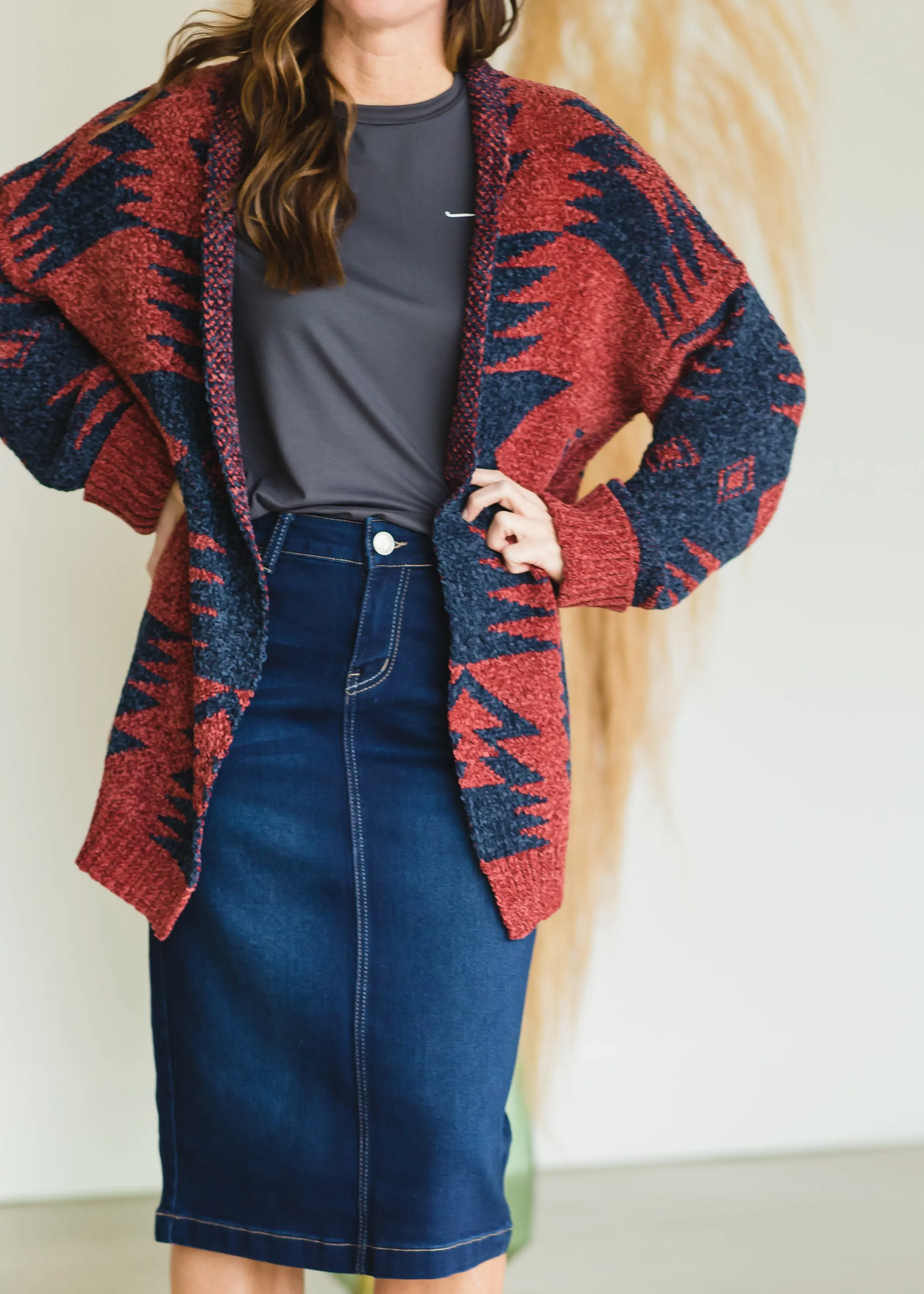 Chenille Aztec Print Cardigan - FINAL SALE