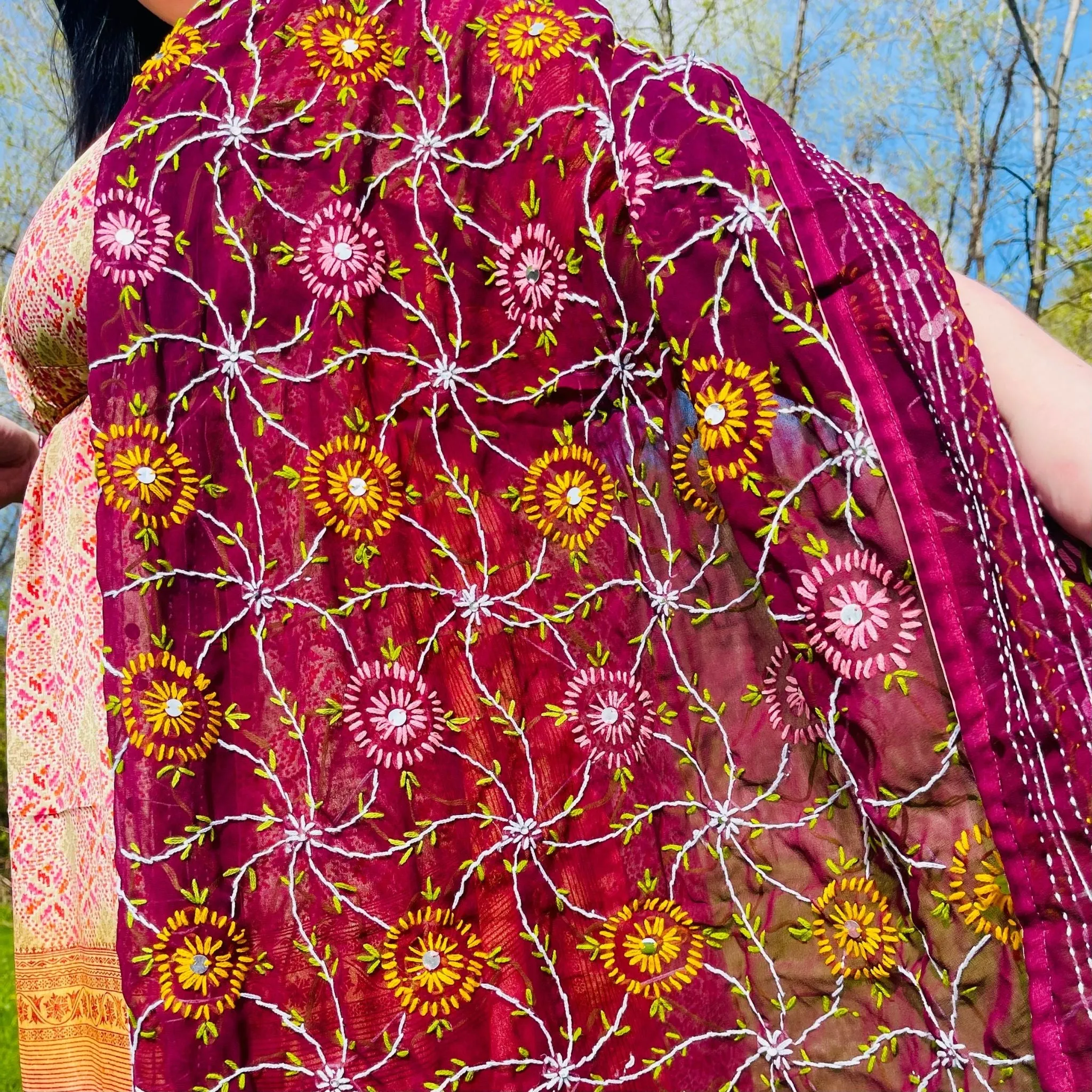 Chiffon Phulkari Scarf