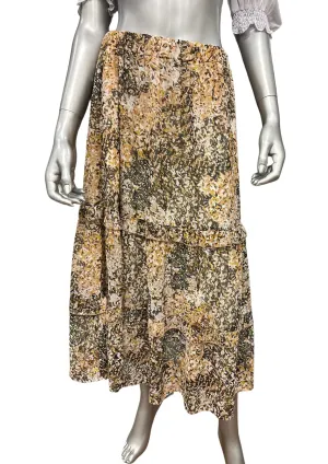 Chiffon Ruffle Midi Skirt
