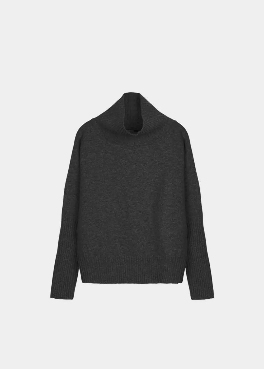 Chunky Turtle Knit Melange Graphite Grey