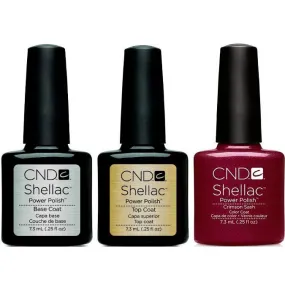 CND - Shellac Combo - Base, Top & Crimson Sash