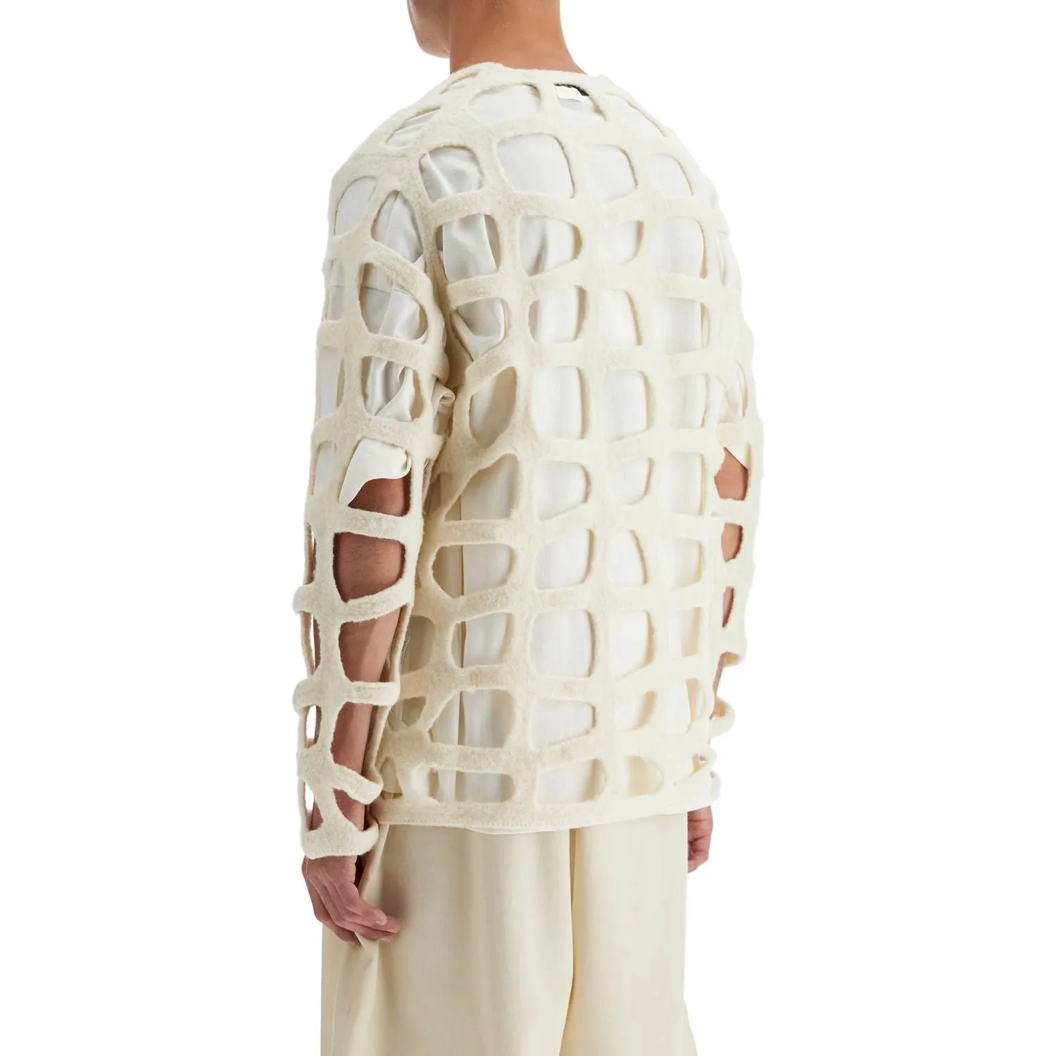 Comme Des Garcons Homme Plus wool cut out top with italian