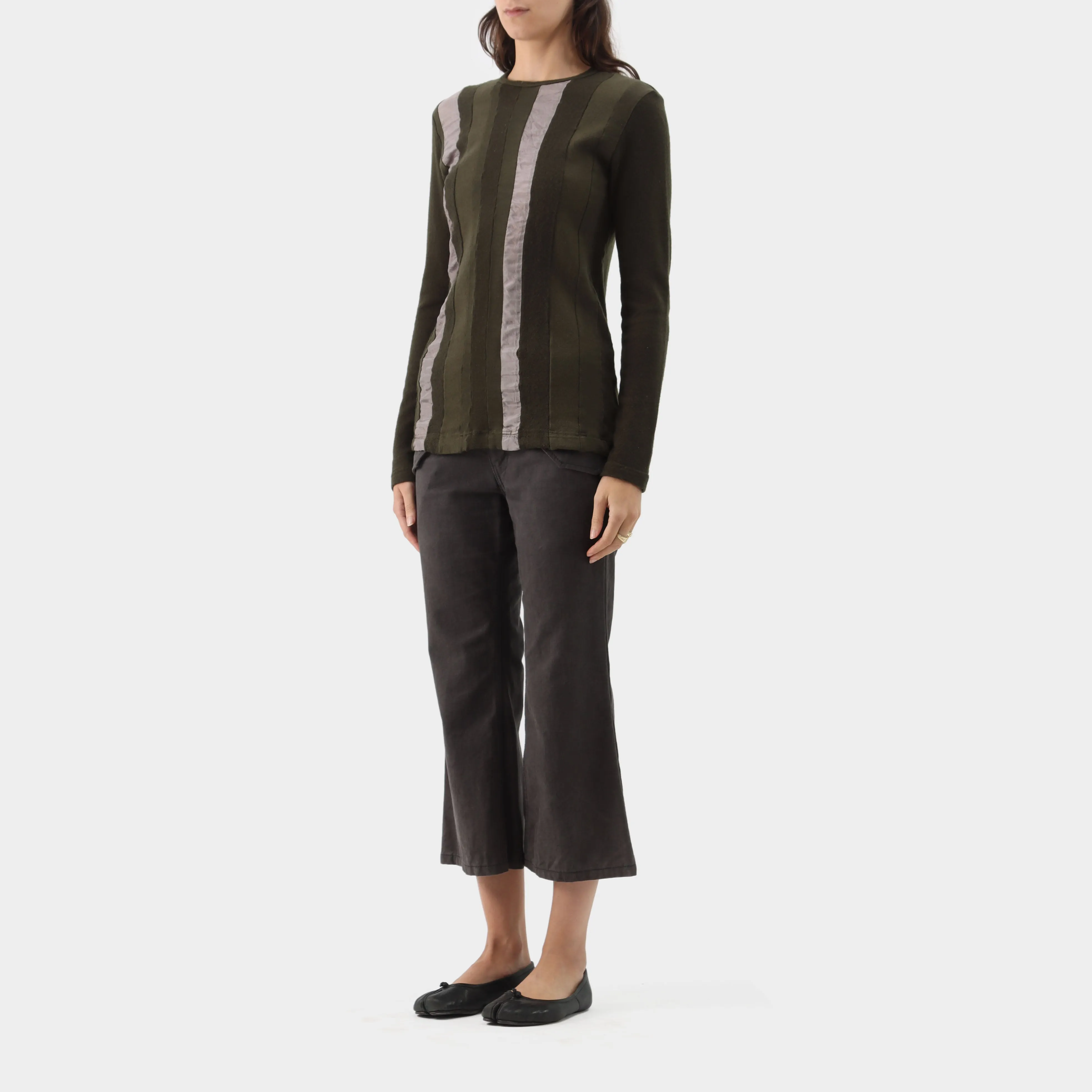 Comme Des Garçons Panelled Wool Knit Top