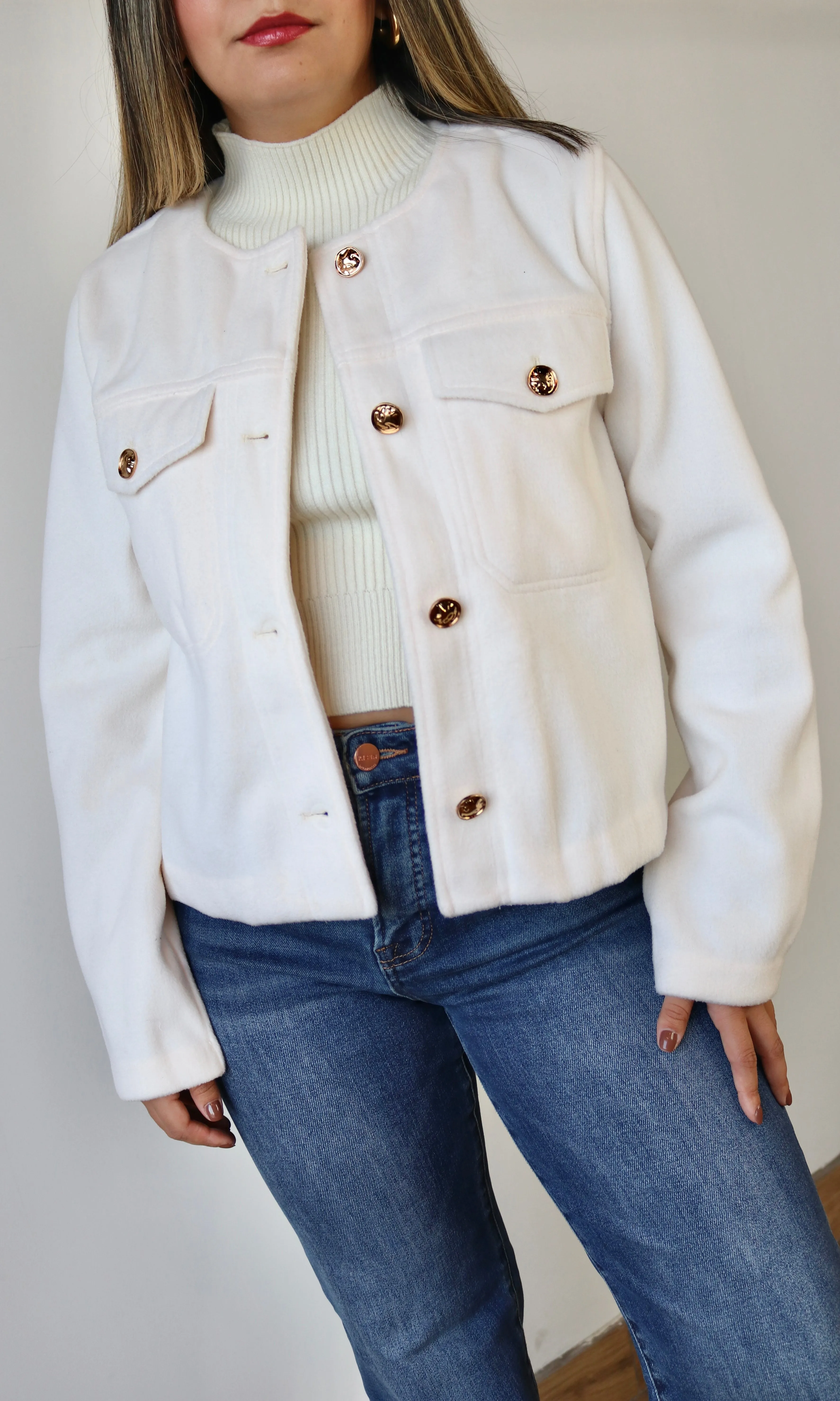 Copper Button Bolero Shacket