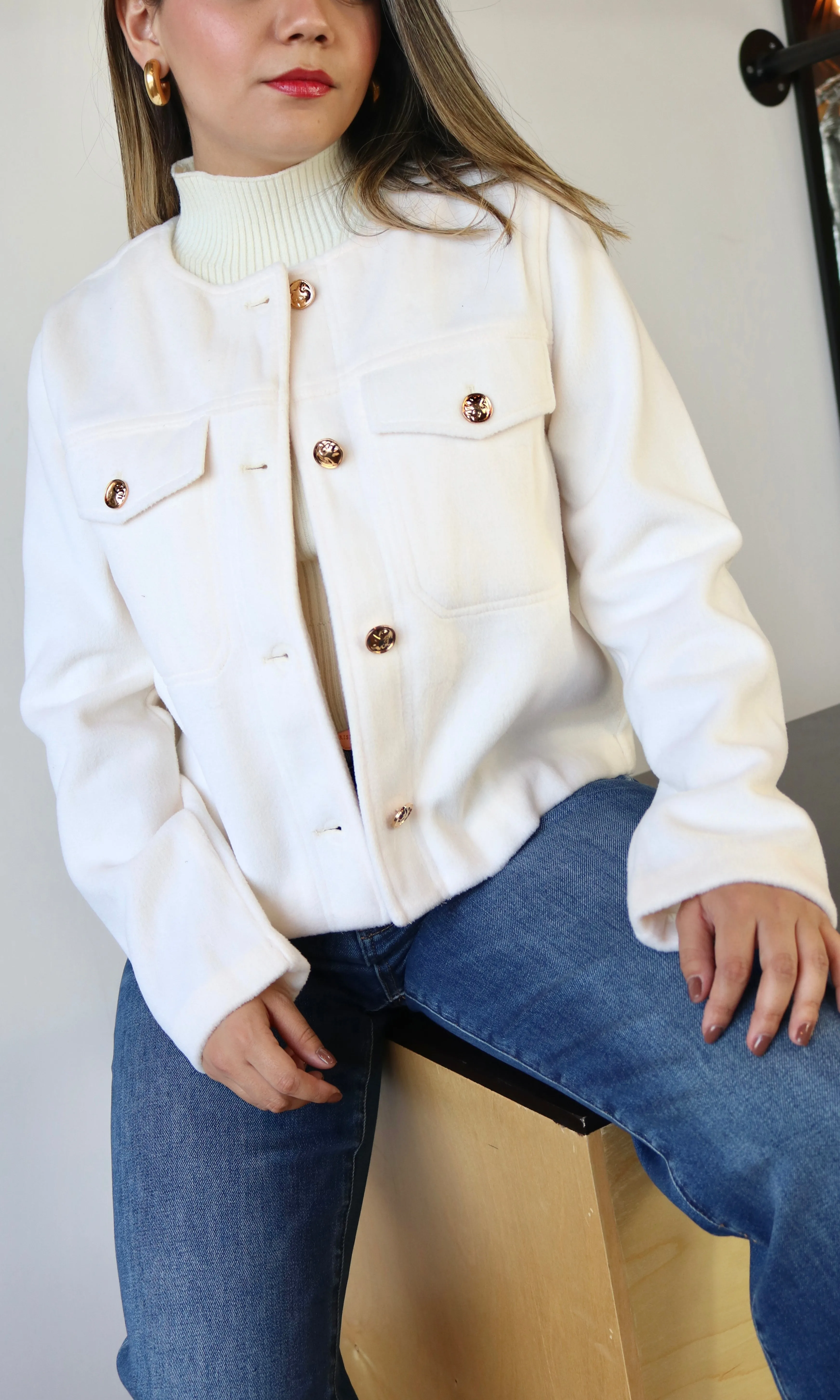 Copper Button Bolero Shacket