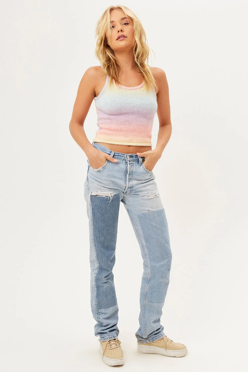 Courtney Knit Scoop Tank - Cotton Candy