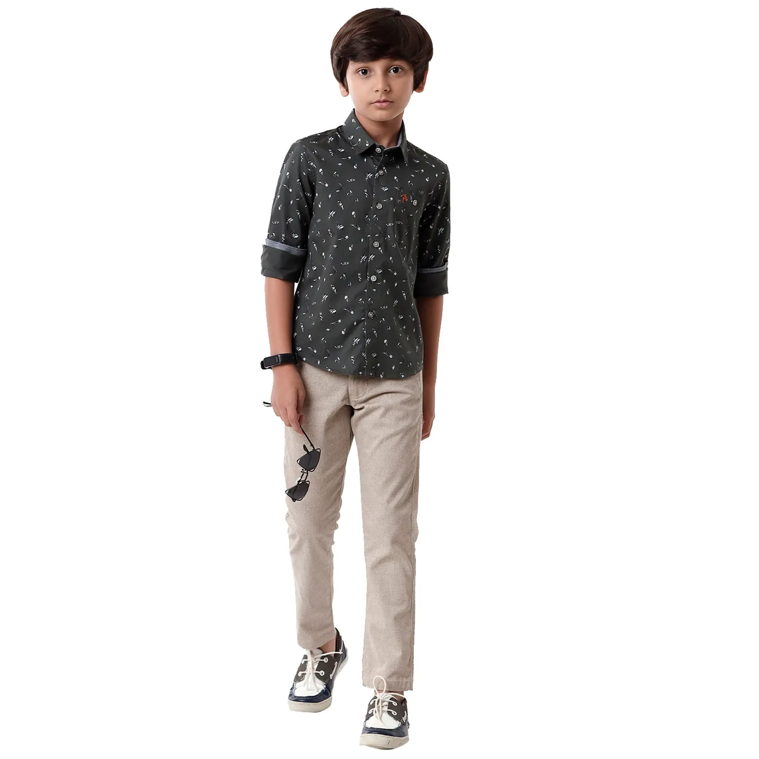 CP BRO BOYS Cotton Solid Slim Fit Light Grey Color Trouser - BBTR S2 01 A