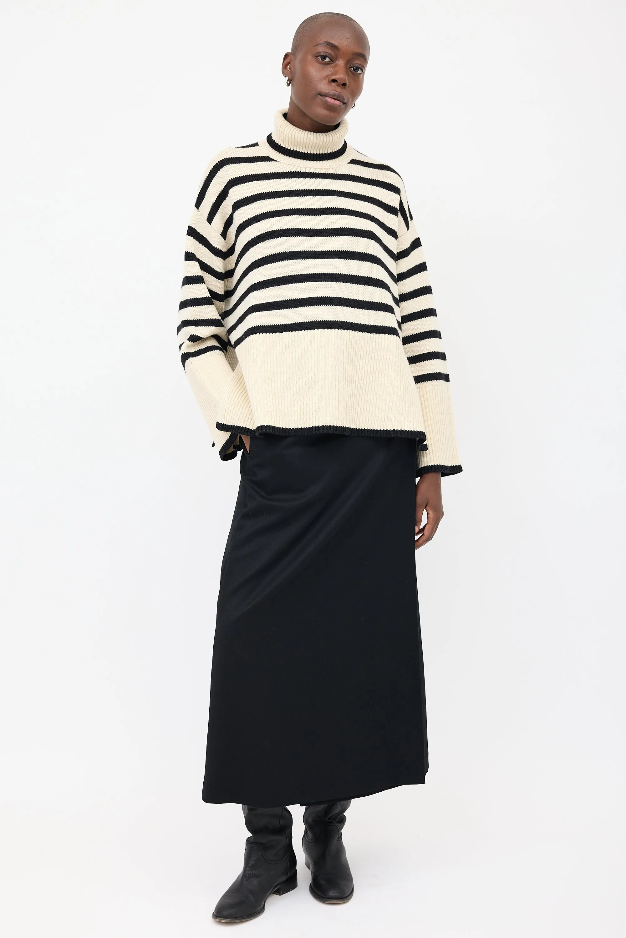 Cream & Black Signature Stripe Sweater
