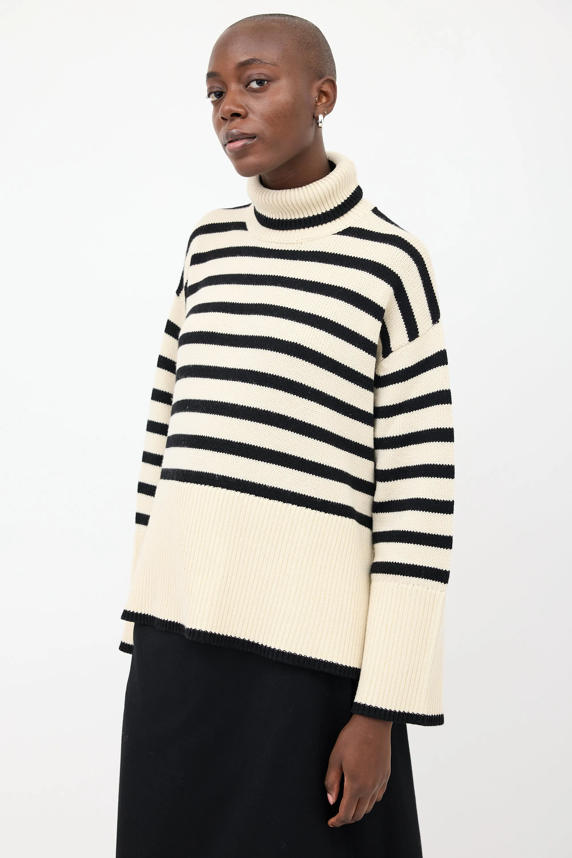 Cream & Black Signature Stripe Sweater